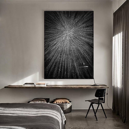 Black Painting White Texture Abstract Painting Black And White Canvas Art shops Minimalist Decor Personalized Gifts Home Decor Wall Art