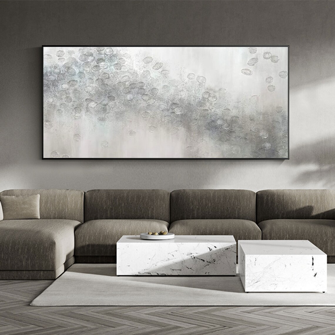 Gray Painting White Abstract Painting Gray and White Canvas Etsy