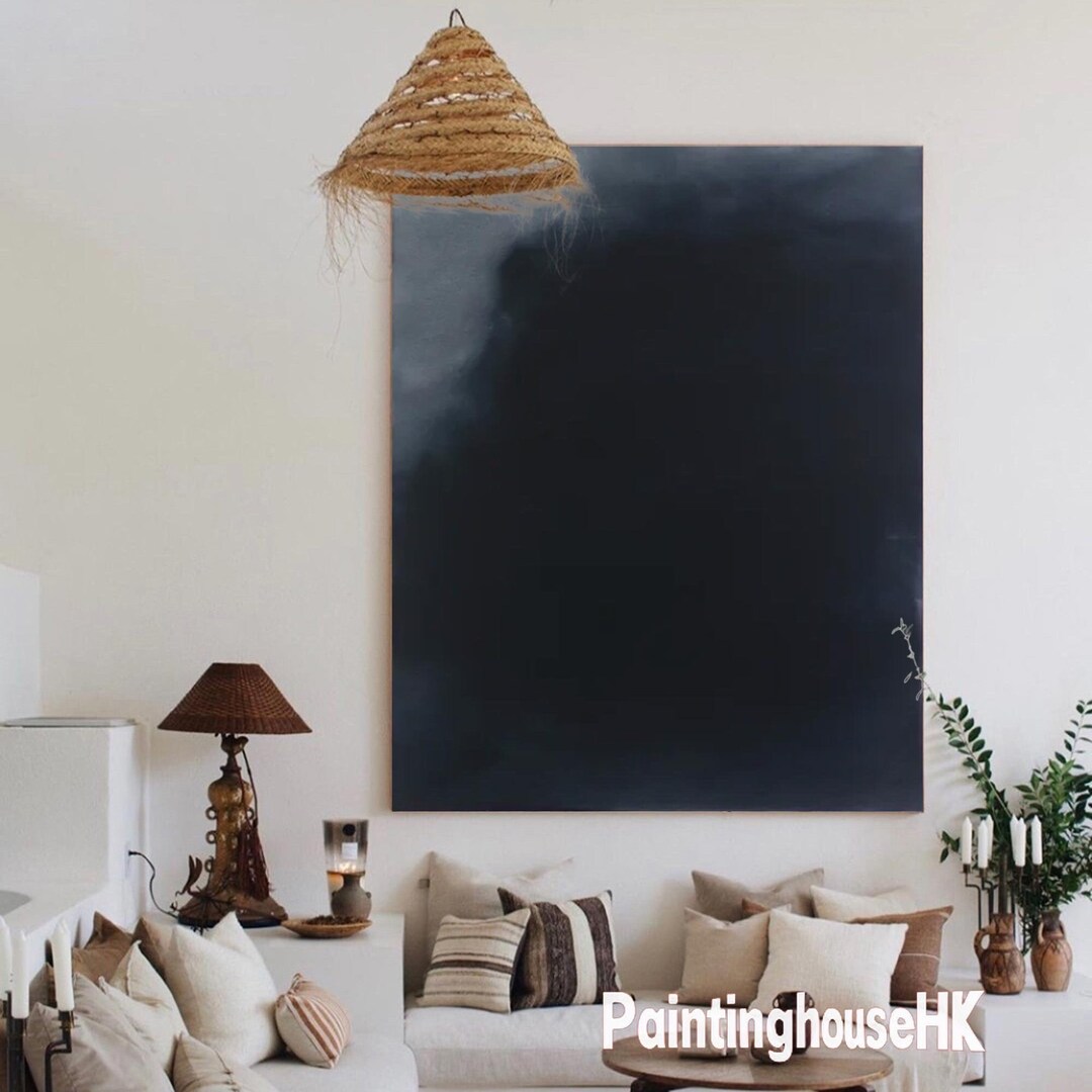Large Abstract Oil Paintings on Canvas Dark Blue Abstract Art ...