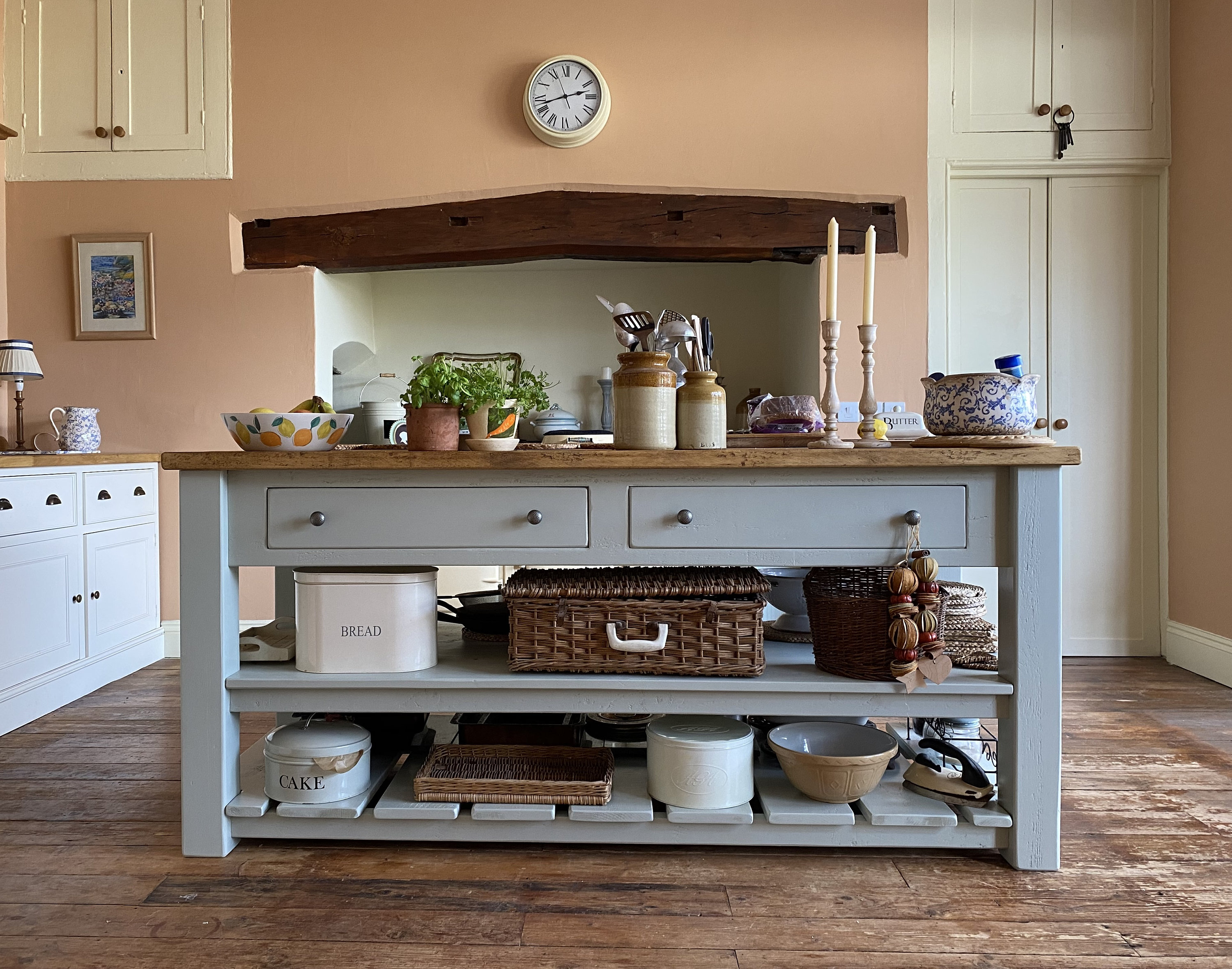 Handmade Freestanding Rustic 2 Shelf 4 Drawer Kitchen Island Etsy