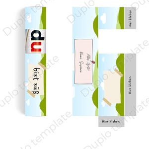 Duplo Banderole Hülle Template Vorlage Canva Bastelvorlage