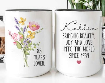 Birthday Mug, 85th Birthday Mug, 85th Birthday Gift For Men, 85th Birthday Friend, Custom Name Mug, Birthday Black Mug Tumbler, 1939 Mug.