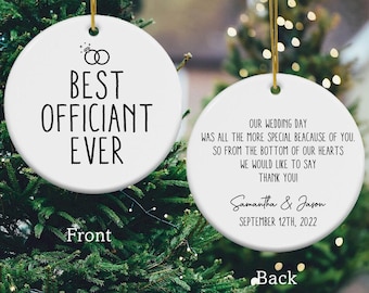 Best Officiant Ever Ceramic Ornament, Funny Wedding Officiant Wedding Crew Gift, Wedding Party Ornament With Sayings, Officiant Gift Idea