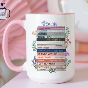 Colleen Hoover Book Stack Mug, Colleen Hoover Fan, Mug for Mom, Book Club Mug, Book Club Babe, Book Worm Mug