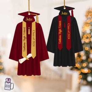 Personalized Graduation Acrylic Ornament, 2024 College Graduation, School Graduation Ornament Gift, High School Graduation Gift, Grad Gift.