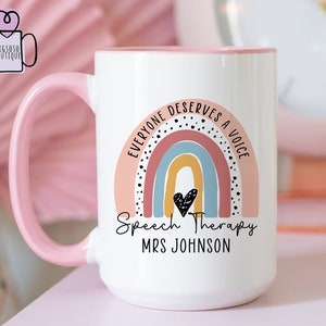 Rainbow Custom Speech Therapist Mug, Speech Therapist Gift, Speech Language Pathologist, Speech Therapy Mug,Speech Pathologist Mug,SLP Gifts