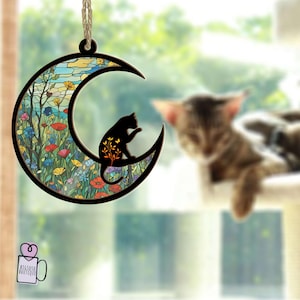 Personalized Cat Suncatcher, Custom Cat Memorial Sun Catcher, Cat Memorial Gift, Loss Of Cat, Cat Remembrance, Cat Ornament, Pet Suncatcher3
