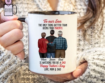 Personalized From Parents To Son Mug, Happy Father's Day Mug, Father's Day Gift For Son, Gift From Parents, Father's Day Mug, Mug For Son.