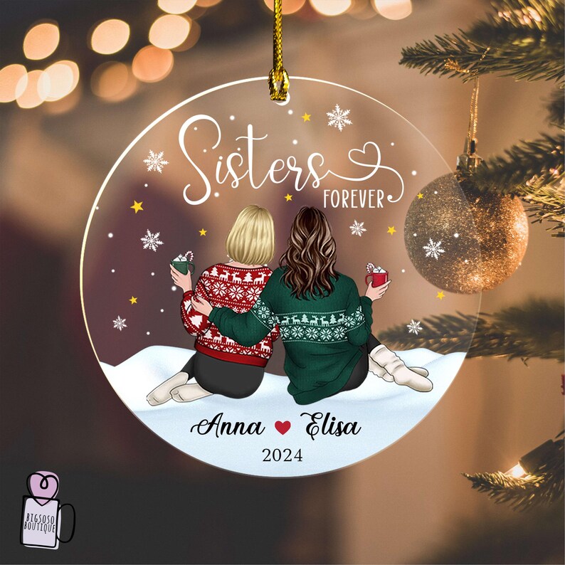 Personalized Best Friend Forever Christmas Acrylic Ornament, Gifts for