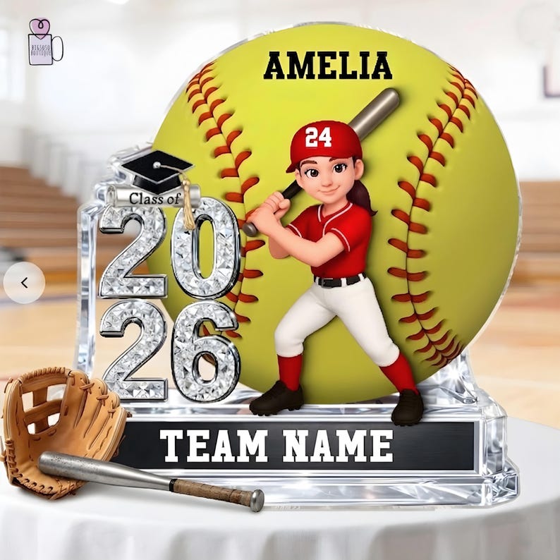 Congratulations Softball Personalized Softball Acrylic Blocks, Graduation Keepsake, Class of ...