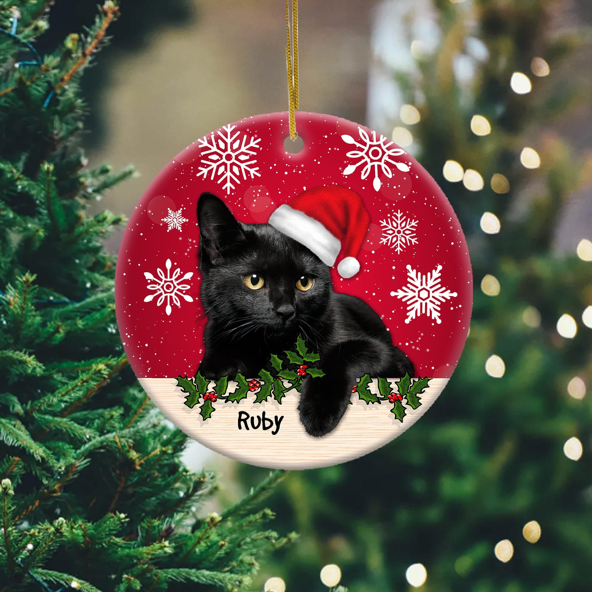 Black Cat Christmas Ornament – Cat on the Corner