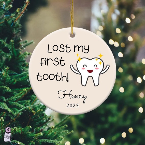 Personalized Lost My First Tooth Ornament, Gift For Kids Ornament, Losing First Tooth Ornament, Custom Christmas Ornament, Christmas Decor