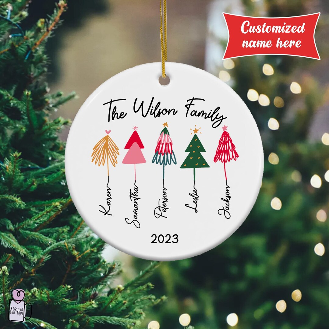 Personalized Family Ornament, Christmas Tree Ornament, Family Name Ornament, Family Christmas