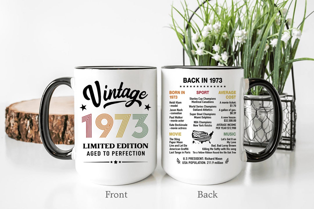 Vintage 1973 Mug, 50th Birthday Mug, 50th Birthday Gift for Men, 50th ...