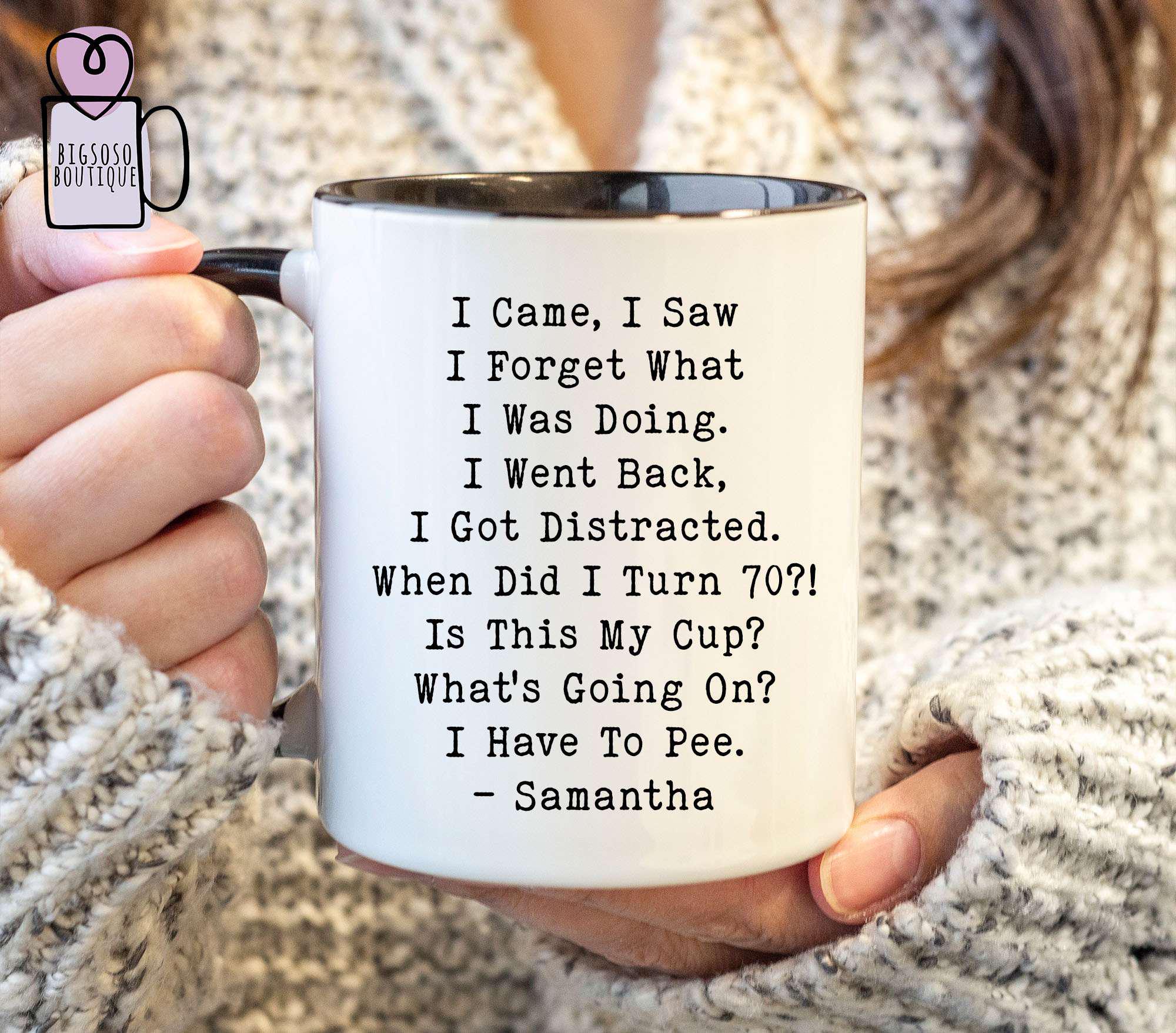 70th Birthday Mug, 70th Birthday Gift For Woman, 70th Birthday Friend, Birthday Black Mug Tumbler, Funny Retirement Mug, 70 Years Old Gift.