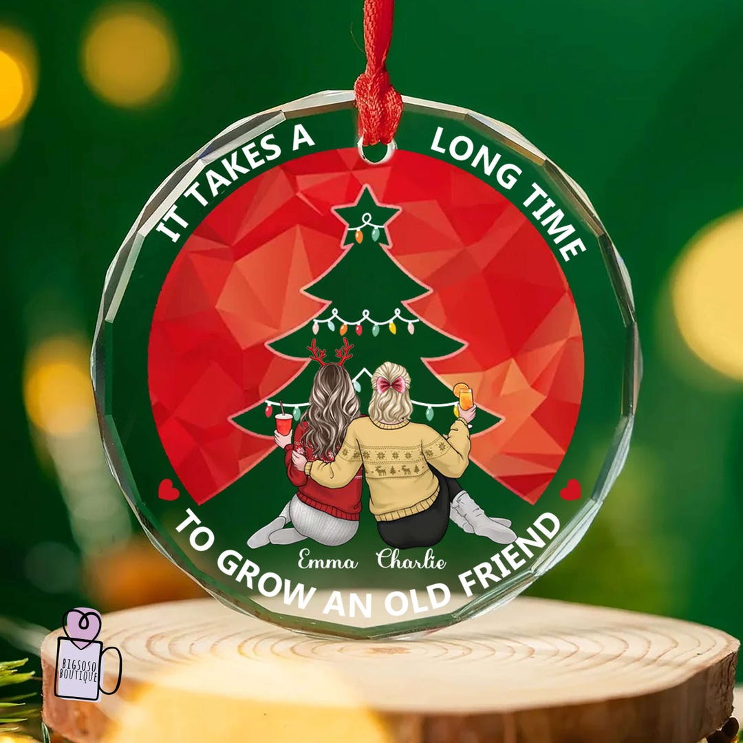 Personalized Wooden Best Friend Christmas Ornament - It