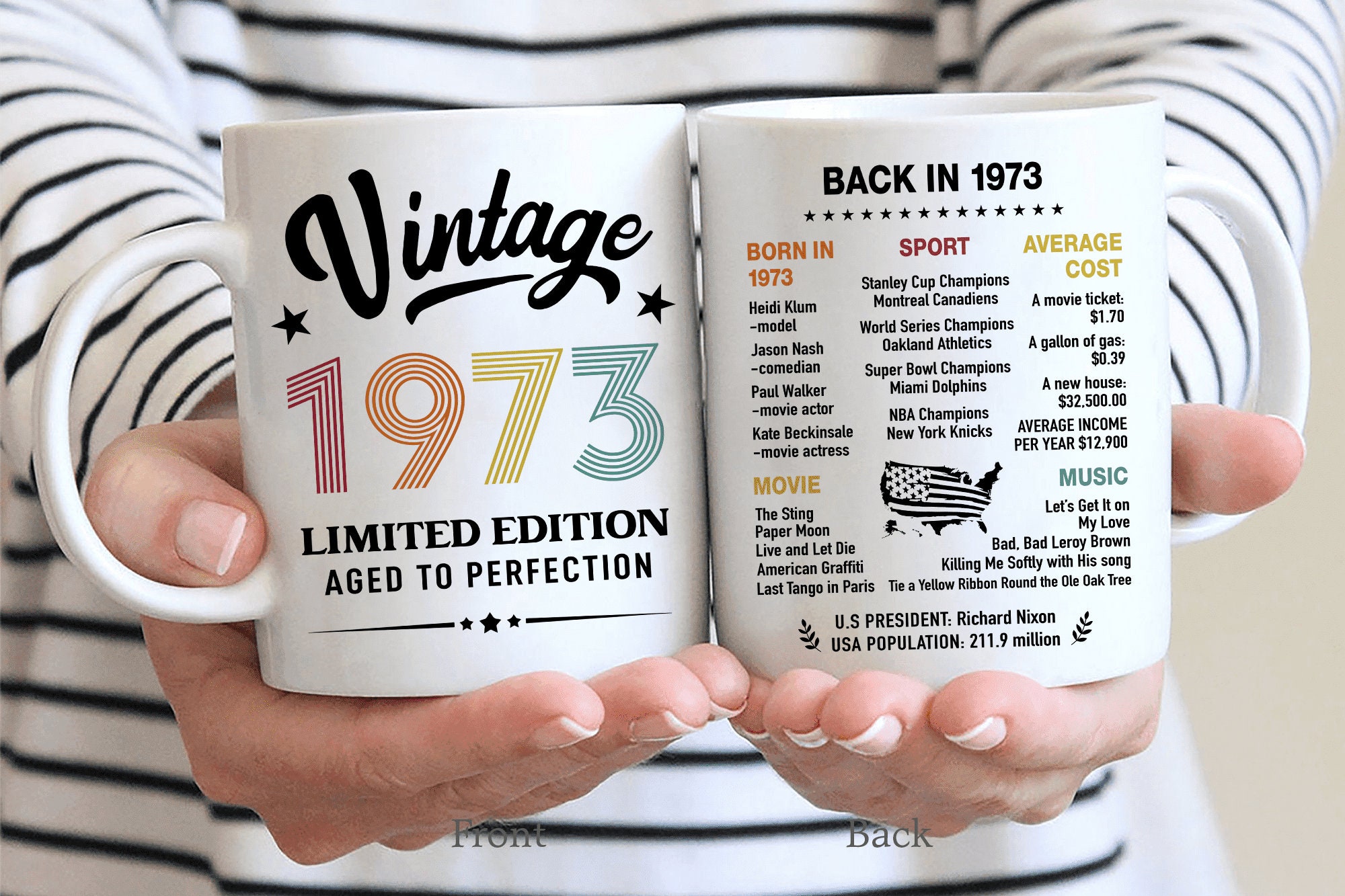 Vintage 1973 Mug, 50th Birthday Mug, 50th Birthday Gift for Men, 50th ...
