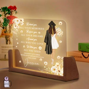 Personalized Graduation Night Light, Custom Name & Graduation Gift, University Class Of 2025 2026, College Grad 2025 2026, Graduation Decor.