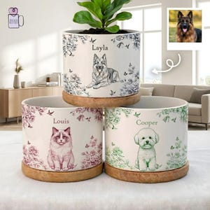 Personalized Pet Photo Plant Pot, Custom Picture Flower Pot, Dog Lover Gift, Cat Mom Keepsake, Cute Pet Gift, Pet Memorial Plant Pot