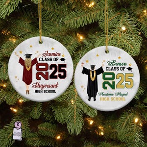Adorno navideño acrílico personalizado de graduación, adorno "Dominémoslo", adorno de collage, adorno de la generación de 2025, regalo para graduados de secundaria.