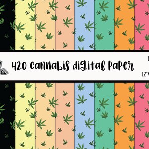 レインボー大麻の葉、ウィード 420 シームレス パターン パック デジタル ペーパー、印刷可能、デジタル ペーパー、HTV、デジタル ダウンロード、パターン