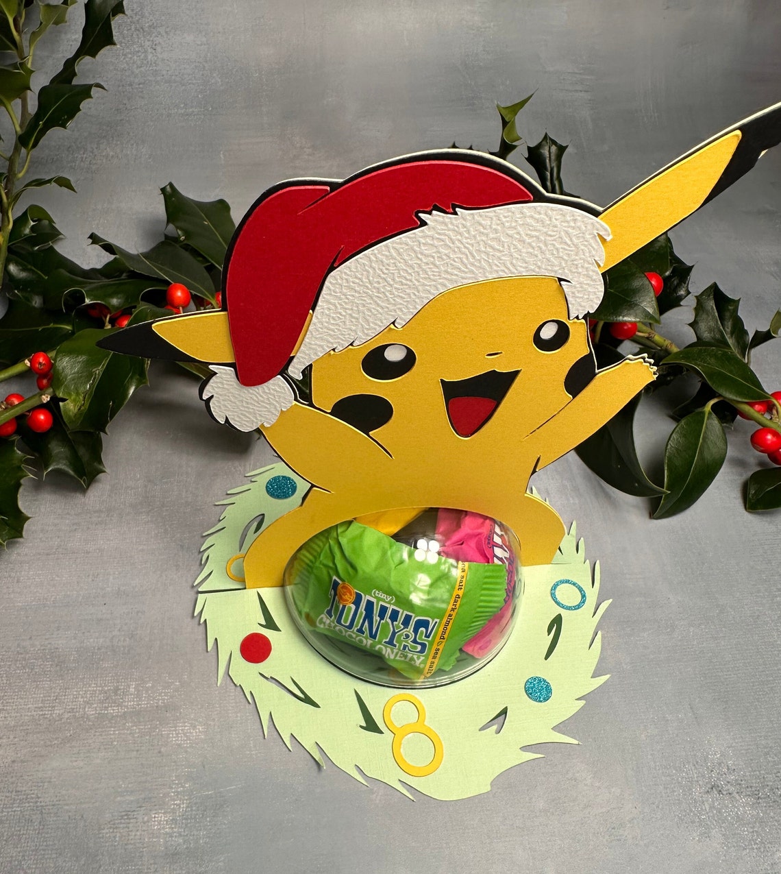 Christmas Pikachu Candy Holder SVG for Cricut Etsy
