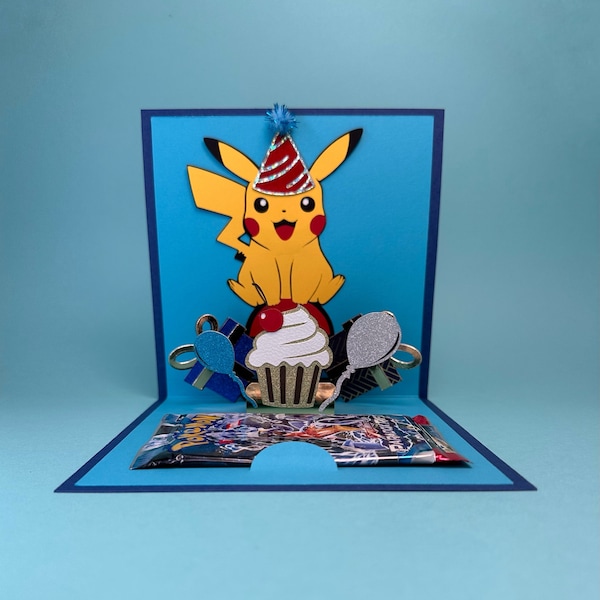 Birthday Pikachu Pop-up Card SVG for Cricut
