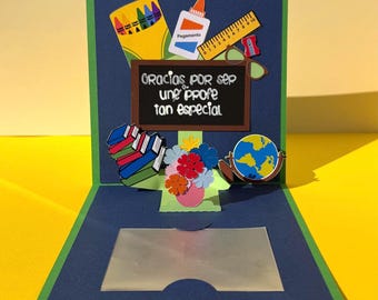 Teacher Appreciation Pop-Up Card SVG for Cricut