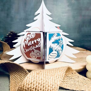 3D クリスマスツリーランタン SVG、紙ランタン SVG、Cricut 用 PNG