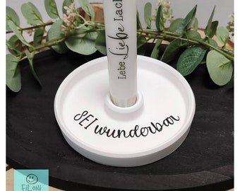 Candle plate with writing "Be wonderful" * Candle holder * Candlestick *