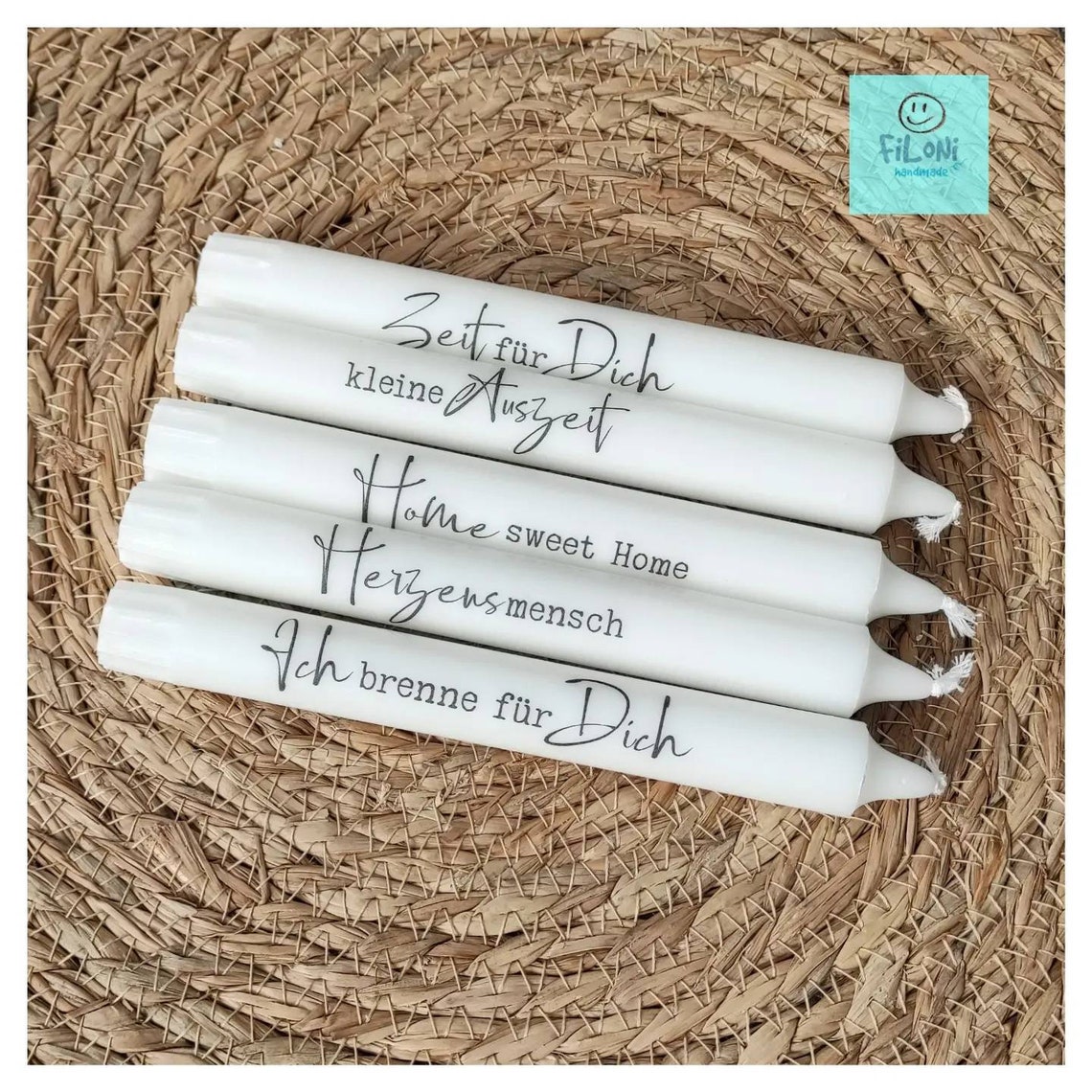 Stabkerze / Kerzen mit Spruch / Kerzenspruch / scandi / Kerze Etsy.de