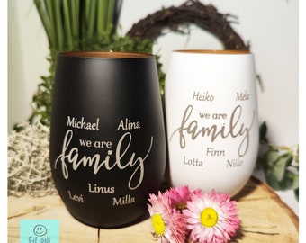 personalized lantern with desired name and lettering "we are family" / personalized gift / family