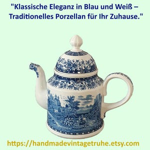 Villeroy und Boch Blue Castle Kaffeekanne Porzellan Blau Weiß Vintage Kaffeekanne mit Deckel Landhaus Deko Geschenkidee