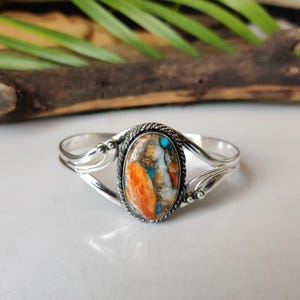 Natural Oyster Copper Turquoise Bangle, 925 Sterling Silver Bangle Handmade Ring, Beautiful Bangle, Gemstone Bangle, Wedding Jewelry, Item.
