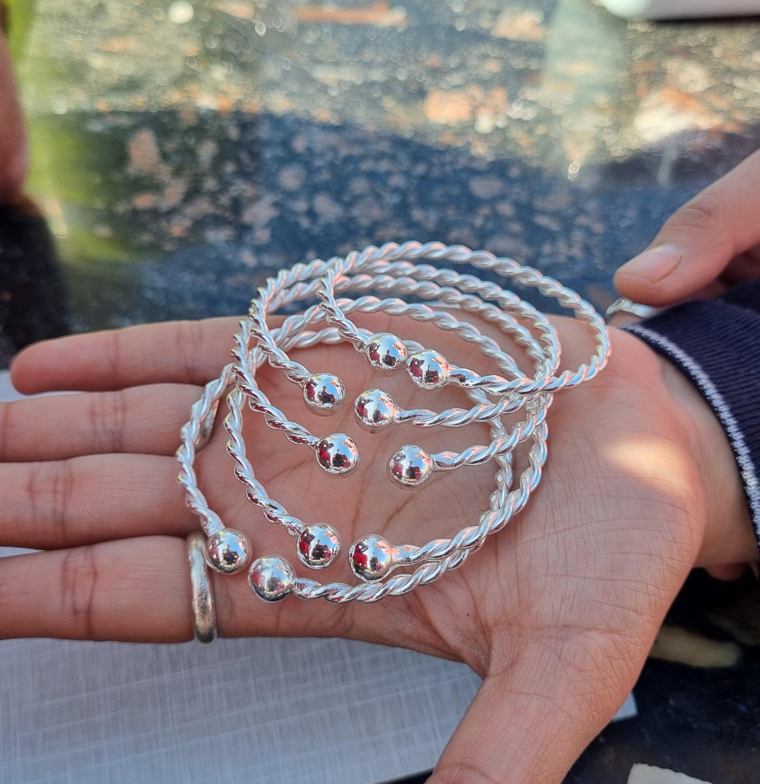 Handmade 925 Sterling Silver Bangle : Twisted Silver Bangles