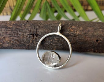 Handmade Herkimer Diamond Pendant: 925 Sterling Silver Jewelry