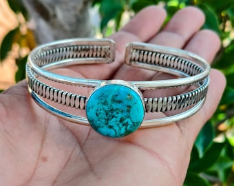 Kingman Mohave Türkis Armreif, 925 Sterling Silber, Hochzeitsschmuck Geschenkartikel