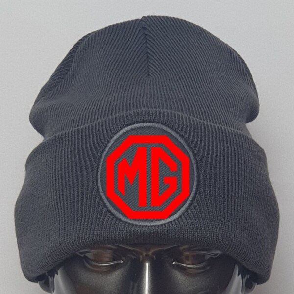 Retro Vintage MG Marque Logo Car Premium Beanie Hat - Choice of Colours - Eco-Friendly - Father's Day Gift - Christmas Gift