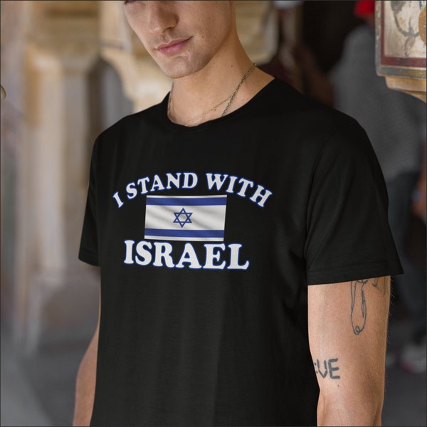 Unique 'I Stand With Israel' Graphic T-shirt - Support Israel Flag Tee