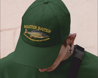 Humorous Fishing Logo Beechfield Baseball Cap | Unique Design | Free Fast Delivery |  | Christmas Gift | Fathers Day Gift