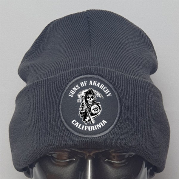 USA TV Film Sons of Anarchy Motorcycle Club Logo Biker Premium Beanie Hat Choix de couleurs Respectueux de l’environnement Cadeau de Noël Cadeau de Noël