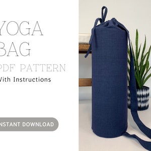 Patrón de costura de bolsa de esterilla de yoga, descarga instantánea de tutorial de costura de bolsa de yoga, bolsa de esterilla de yoga en PDF
