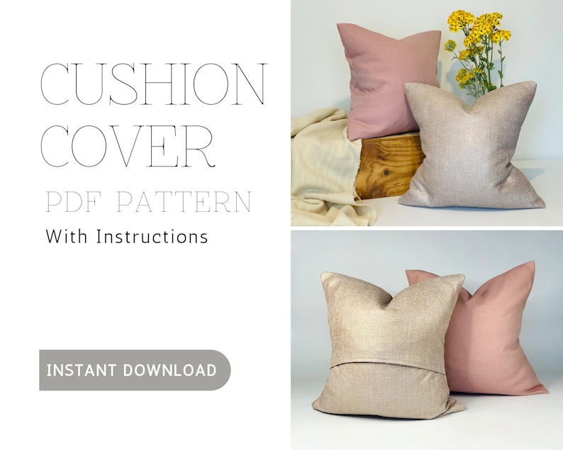 Envelope Cushion Cover PDF Sewing Pattern and Instructions / Instant ...