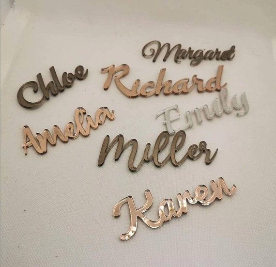 Custom Acrylic Names per 10 Bespoke Small Mirrored Acrylic Etsy