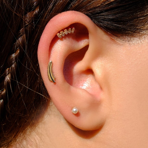 Helix Jewellery | Solid Gold Earrings for Helix Piercings – Laura Bond