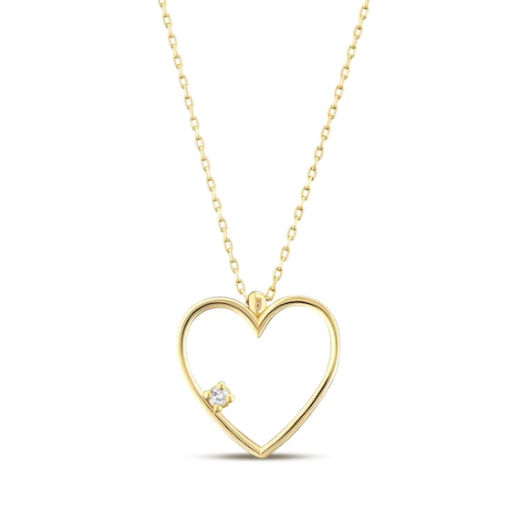 Solid diamond hotsell heart necklace