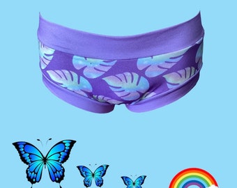 Bawełniane majtki z nadrukiem w liście bzu, bielizna transseksualna