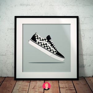 Pink and black on sale checkerboard vans old skool