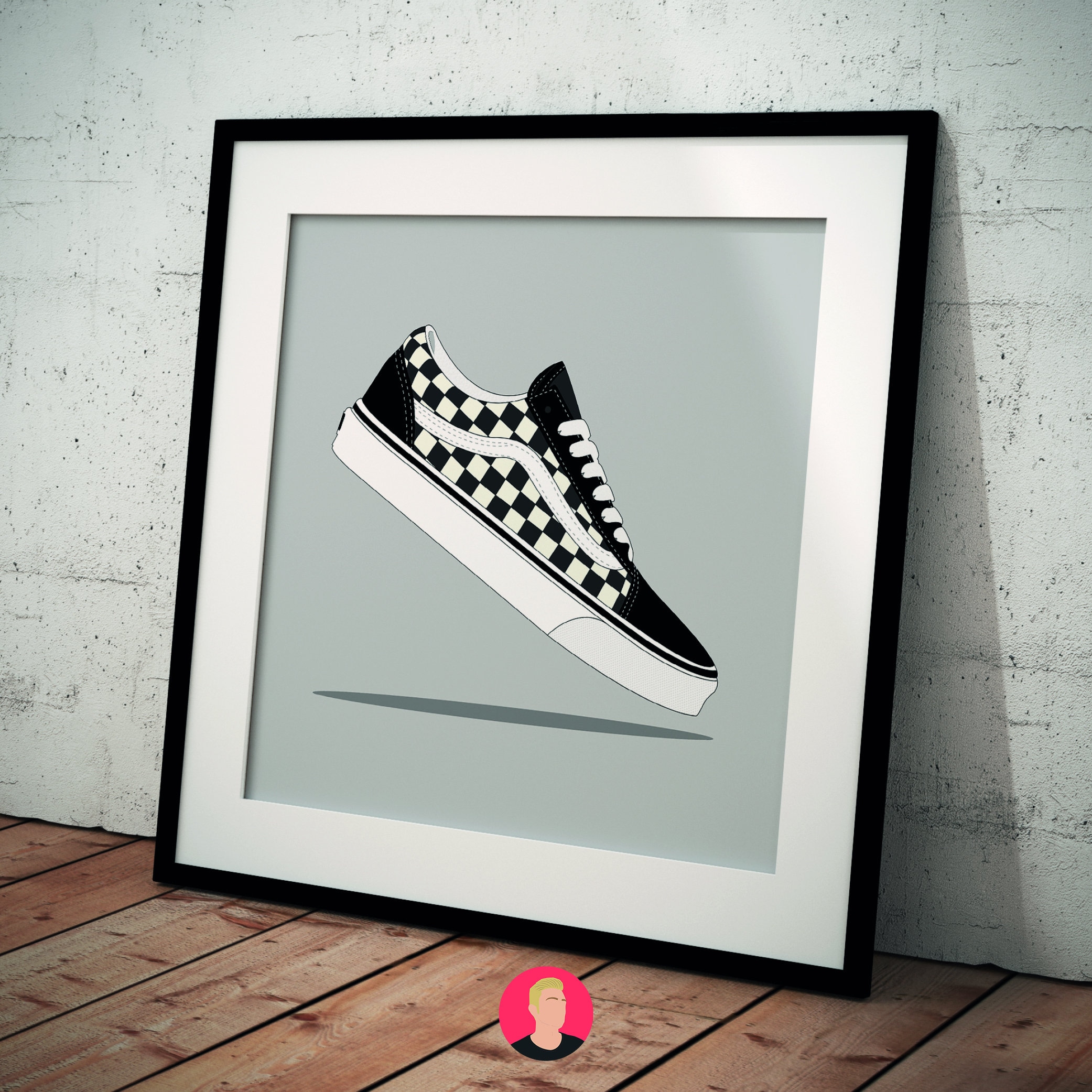 Vans Old Skool Checkerboard Floating Sneaker Poster DIGITAL DOWNLOAD in ...