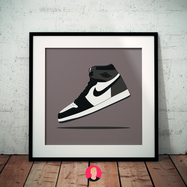 Air Jordan 1 High OG Dark Mocha Floating Sneaker Poster Digital DOWNLOAD, PRINTABLE Wall Art